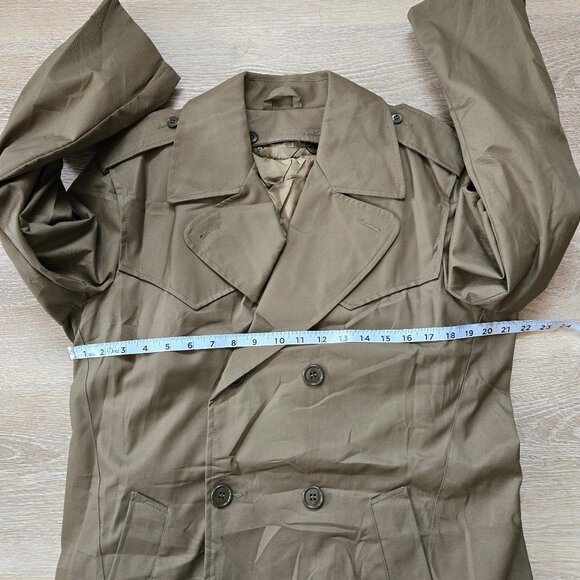 Italian Vintage Military Trench Coat 1981 with Removable Liner Size 46 (Small) - Picture 16 of 17